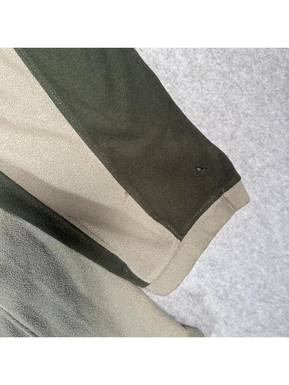 Green north face fleece quarter zip